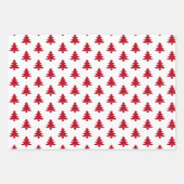 Moderne rode en witte kerstbomen gemengd inpakpapier vel (Voorkant)