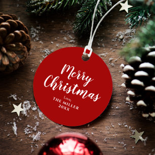 Moderne Rode en Witte Kerstmis Bedankjes Labels