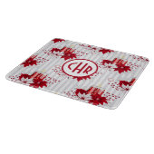 Moderne rode en witte Poinsettia-ventilator Snijplank (Hoek)