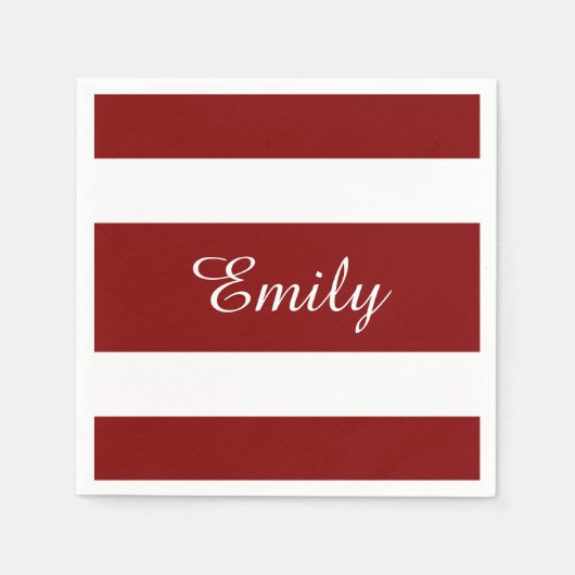 Moderne rode en witte stripper servetten (Voorkant)