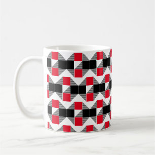 Moderne rode en zwarte geometrische kleurblok koffiemok