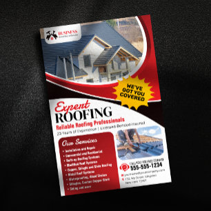 Moderne Rode Expert Betrouwbare Dakreparatie Dakpa Flyer