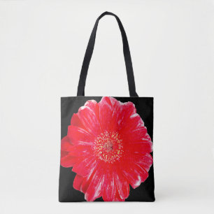 Moderne rode Gerbera op Zwarte Schoudertas Draagtas