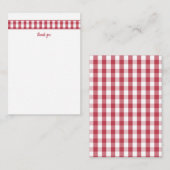 Moderne Rode Gingham bedankbriefkaarten Notitiekaartje (Voorkant / Achterkant)