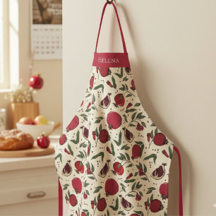 Moderne rode granaatappel fruitpatroon schort