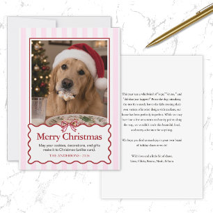 Moderne rode grappige hond leuke kerstkaart huisdi