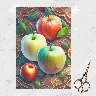 Moderne rode groene appels illustratie tissuepapier