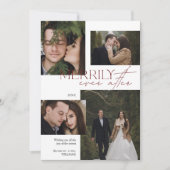 Moderne rode groene tartan vrolijk ooit na de brui feestdagenkaart (Voorkant)