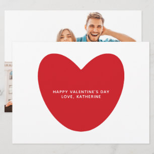 Moderne rode hart aangepaste tekst foto Valentijns Kaart