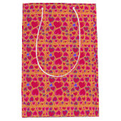 Moderne rode harten medium cadeauzakje (Voorkant)