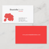 Moderne rode hibiscus visitekaartje (Voorkant / Achterkant)