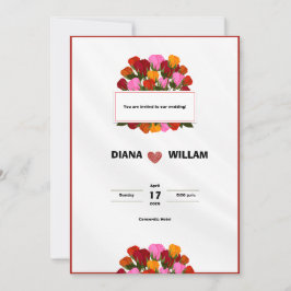 Moderne rode huwelijksuitnodiging kaart