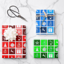 Moderne Rode Kerst Raster Patroon Minimalistisch
