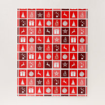 Moderne Rode Kerst Raster Patroon Minimalistisch