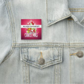 Moderne rode kerstafbeelding Illustratie Naamplaatje (In situ)