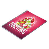 Moderne rode kerstafbeelding Illustratie Notitieboek (Linkerzijde)