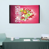 Moderne rode kerstafbeelding Illustratie Spandoek (Beurs)