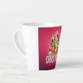 Moderne Rode Kerstmis Illustratie grafisch ontwerp Latte Mok (Linkerhoek)