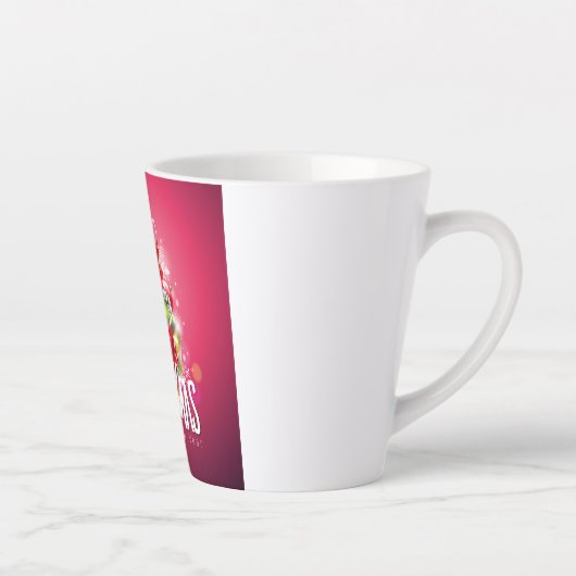 Moderne Rode Kerstmis Illustratie grafisch ontwerp Latte Mok (Rechts)
