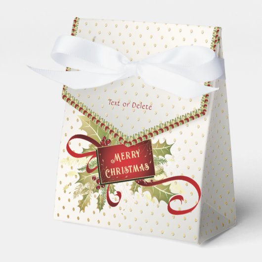 Moderne Rode Kerstvakantie Cadeaubox Bedankdoosjes (Voorkant Zijde)