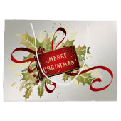 Moderne Rode Kerstvakantie Cadeautas (Achterkant)