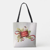 Moderne rode kerstvakantie Canvas tas (Achterkant)