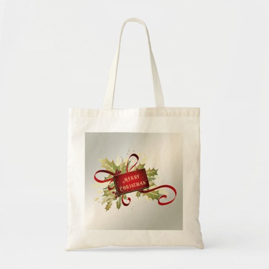 Moderne rode kerstvakantie Canvas tas (Voorkant)
