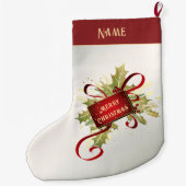 Moderne Rode Kerstvakantie Stocking Grote Kerstsok (Achterkant)