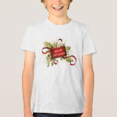 Moderne rode kerstvakantie Tri-Blend shirt (Voorkant)