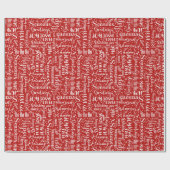 Moderne rode kerstvakantie typografie cadeaupapier (Vlak)