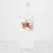 Moderne Rode Kerstvakantie Water Flessenlabel Waterfles Etiket (Voorkant)