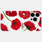 Moderne rode klaprozen bloemen Case-Mate iPhone case (Achterkant (horizontaal))