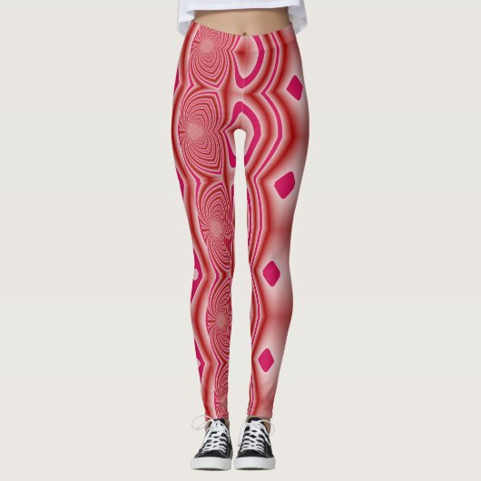 Moderne rode kleur trendy "Ratti_Creative_Arts" Leggings (Voorkant)