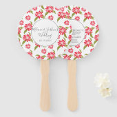 Moderne Rode Madeliefjes Silo Tuin Bloem Bruiloft Handwaaier (Voorkant en achterkant)