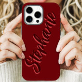 Moderne Rode Minimalistische Script Naam Case-Mate iPhone Case