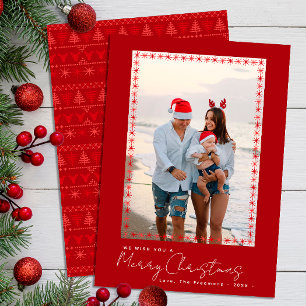 Moderne rode Nordic Christmas Feestdagenkaart