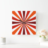 Moderne rode/Oranje stripe klok (Huis)