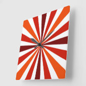 Moderne rode/Oranje stripe klok (Hoek)