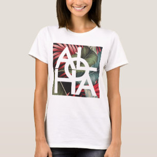 Moderne Rode Palm Aloha Hawaii Island T-shirt