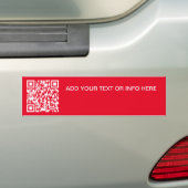 Moderne Rode QR Code & Tekst Branding Bedrijfsauto Bumpersticker (Op auto)