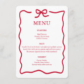 Moderne rode Quinceanera Menu (Voorkant)