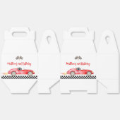 Moderne rode race auto verjaardag bedankdoosjes (Ongevouwen)