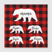 Moderne rode ruit en witte mama beer (Voorkant)