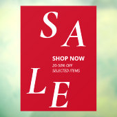 Moderne Rode SALE Winkel Korting Zakelijke Promo Raamsticker (Vel 3)