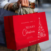 Moderne rode Schattigee vrolijke kerstboom Groot Cadeauzakje