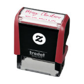 Moderne Rode Script Prettig Kerst Naam Zelfinktende Stempel (Product)