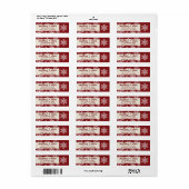 Moderne rode sneeuwvlokken Adresetiketten Etiket (Full Sheet)