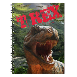 Moderne rode T Rex Dinosaurs Notitieboek