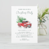 Moderne Rode Truck Kerstfeest Kaart (Staand voorkant)