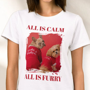 Moderne Rode Typografie Grappige Huisdier Foto Ker T-shirt